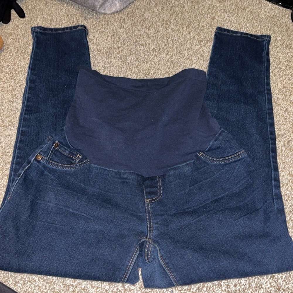 Indigo blue maternity jeans